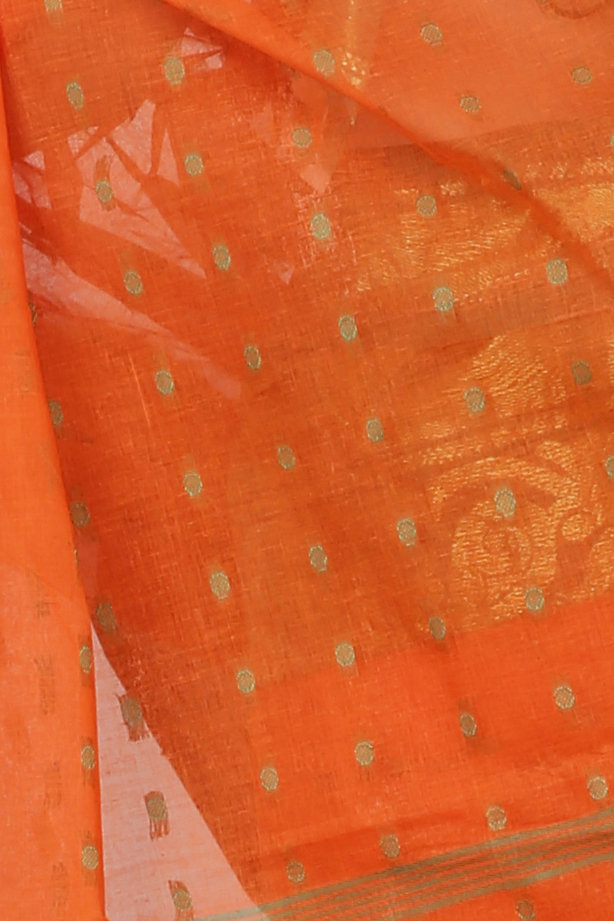 Orange Pure Cotton Sachi Tant Saree (1022)